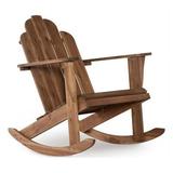 Kingfisher Lane Traditional Wood Outdoor Rocking Chair in Brown