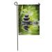 LADDKE Green Spa Zen Basalt Stones and Bamboo Garden Rock Ayurveda Balance Garden Flag Decorative Flag House Banner 28x40 inch