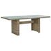 Garden Dining Table Brown 78.7 x39.4 x29.1 Glass and Poly Rattan