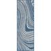 Unique Loom Pool Indoor/Outdoor Modern Rug Blue/Ivory 2 x 6 1 Runner Abstract Modern Perfect For Patio Deck Garage Entryway