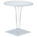 Compamia Ice 28 Round Werzalit Top Patio Dining Table in Silver