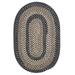 Colonial Mills 4 x 7 Navy Blue and Beige Rustic Farmhouse Oval Outdoor Area Throw Rug