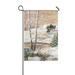 MYPOP Birch Bark Winter Siberian Landscape Garden Flag Banner 12 x 18 inch