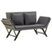 Suzicca Garden Bench with Cushions 69.3 Gray Poly Rattan