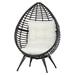 Outsunny Indoor Outdoor Wicker Egg Chair Cushion Beige