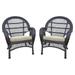 Jeco Santa Maria Wicker Patio Chairs with Optional Cushion - Set of 2