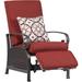 Hanover Madrid Wicker Outdoor Patio Recliner Adjustable Chair All-Weather Hand-Woven Wicker Aluminum Frames Thick Cushions - MADRIDREC-RED