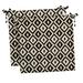RSH DÃ©cor Indoor Outdoor Set of 2 Foam Dining Chair Seat Cushions 18.5 x 16 x 3 Black & White Aztec
