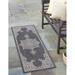 Unique Loom Antique Indoor/Outdoor Traditional Rug Charcoal Gray/Natural 2 x 6 1 Runner Medallion Traditional Perfect For Patio Deck Garage Entryway