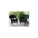 Jeco Wicker Chair in Black with Black Cushion (Set of 2)