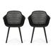 GDF Studio Barbados Outdoor Modern Dining Chairs Set of 2 Black