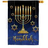Happy Hanukkah House Flag Winter 28 X40 Double-Sided Decorative Vertical Flags Decoration Small Banner Garden Yard Gift