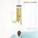 Willstar Hanging Wooden Wind Chime Traditional Home Window Outdoor Garden Decoration 6 Metal Tubes Hanging Balcony Patio Garden Balcony Decoration Hanging Gift-Bronze