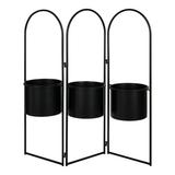 Kate and Laurel Gayla Modern Metal Arch Planter 31 x 7.5 x 30 Black Arched 3-Panel Indoor Freestanding Planter