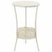 Anself Bistro Table Glass with Bottom Storage Basket Metal Counter Height Round Pub Table White for Kitchen Dining Room Cafe Indoor Outdoor Furniture 27.6 x 27.6 x 39.4 Inches (L x W x H)