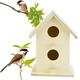 Mchoice Creative Wooden Bird House DIY Bird Box Nest House DOX for Outside Window (Khaki)