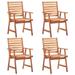 Anself 4 Piece Garden Chairs with Armrest Acacia Wood Outdoor Dining Chair Wooden Armchair for Patio Balcony Terrace Backyard Furniture 22 x 24.4 x 36.2 Inches (W x D x H)
