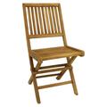 Sunnydaze Nantasket Teak Outdoor Folding Patio Chair with Slat Back - 1 Chair