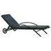 Anself Sun Lounger with Cushion and Wheels Backrest Adjustable Chaise Lounge Chair Poly Rattan Anthracite for Pool Patio Balcony Garden Outdoor Furniture 78.7 x 25.6 x 15.4 Inches (L x W x H)