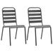 Andoer Stackable Outdoor Chairs 2 pcs Steel Gray