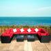 Ainfox 10 Pcs Outdoor Patio Furniture Sofa Set on Sale Red