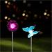 Outdoor Solar Garden Stake Light Color Changing Decorative LED Stake Lamp In-ground Landscaping Lighting for Garden Patio Yard Lawn Pathway Decor Decorations Figurine Butterfly and Dandelion
