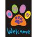 Toland Home Garden Welcome Paws- Black Double Sided House Flag