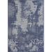 Abstract Vintage Rug - 5 ft. 3 in. x 7 ft. 6 in. Navy Indoor/Outdoor Area Rug with Distressed Pattern Stain Resistant Washable Rug | Stylish Area Rugs