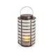 Gerson 15.5-Inch Tall Round Copper Metal with Plastic Lantern with FireGlowâ„¢ Lights and Timer Feature