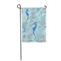LADDKE Blue Color with Seahorses and Underwater Plants Red Ocean Abstract Algae Garden Flag Decorative Flag House Banner 12x18 inch