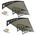 ZENY 40 x 80 Door Window Awning Patio Cover Rain Snow Protection Black Frame 2 Pieces