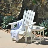 POLYTEAK Folding Adirondack Chair Premium Poly Lumber All Weather Resistant Outdoor Patio Furniture Plastic Adirondack Chairs for Patio Garden Firepit Classic Collection (White)