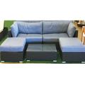 Island GaleÂ® Outdoor Sectional Wicker Sofa Couch Grey Corner Sofa Table 5 PCS Patio Furniture