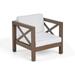 Keith Outdoor Acacia Wood Club Chair with Cushion Gray and White