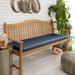 Humble and Haute Sunbrella Indigo Blue with Ivory Indoor/ Outdoor Bench Cushion 55 to 60 Corded 60 in w x 19 in d