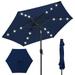 Best Choice Products 7.5ft Outdoor Solar Patio Umbrella for Deck Pool w/ Tilt Crank LED Lights - Navy Blue