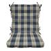 RSH DÃ©cor Indoor Outdoor Tufted Mid Back Chair Cushion Branson Lapis Blue