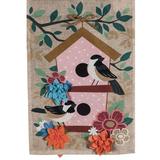 Evergreen Burlap Garden Flag - Chickadee Dot Birdhouse High Quality Durable Burlap Decorative Seasonal Flag Size - 12.5 x 18