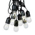 Novelty Lights 37.5 Warm White LED S14 Edison Outdoor String Lights Suspended Commercial Grade Backyard Garden Gazebo Cafe Market Patio Lights Black Wire 25 Sockets