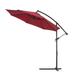 10 FT Solar LED Patio Outdoor Umbrella Courtyard Patio Beach Hanging Cantilever Umbrella Parasol