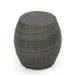 GDF Studio Ellison Outdoor Wicker Barrel Side Table Gray