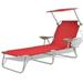 Suzicca Sun Lounger with Canopy Steel Red