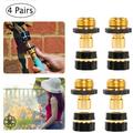 Luxtrada Garden Hose Quick Connect Set Brass Hose Tap Adapter Connector Standard 3/4 Aluminum Garden Hose Quick Connectors 4 Female Connectors + 4 Male Connectors For outdoor use