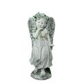 Northlight 10.25 Heavenly Gardens Distressed Gray Angel Girl with Floral Crown Outdoor Patio Garden Statue