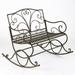 The Lakeside Collection Outdoor Wrought Iron Bench - Rust Brown