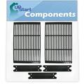 2 BBQ Grill Cooking Grates & 3 Heat Shield Plate Tent Replacement Parts for Charmglow 810-6320-B - Compatible Barbeque Porcelain Enameled Cast Iron Grid 19 & Flame Tamer Flavorizer Bar