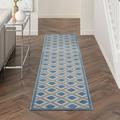 Nourison Aloha Indoor/Outdoor Blue/Grey 2 3 x 12 Area Rug (2x12)