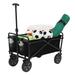 Seina SUW-200 Lightweight Steel Frame Folding Utility Wagon Cart with Pockets BLACK