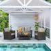 Superjoe 4 Piece Patio Furniture Sets Outdoor Wicker Sectional Sofa All-Weather Patio Conversation Set with Cushion and Coffee Table Gray