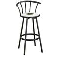 The Furniture King Bar Stool 29 Tall Black Metal Finish with an Outdoor Adventure Themed Decal (Fishing Green - White)